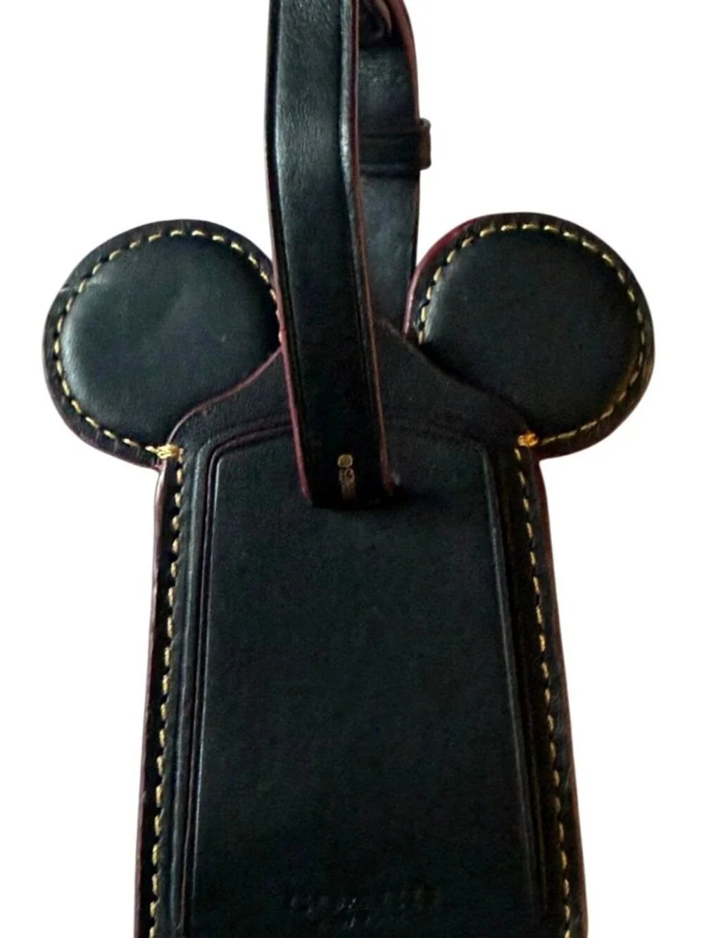 Disney x Coach Mickey Mouse Leather Luggage ID Tag Black Red Bag Charm